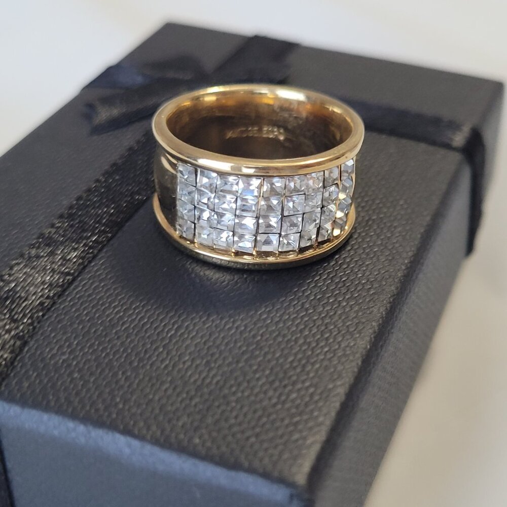 Joseph Esposito Espo Band Ring Clear Sparkly Stones 14k GE Ring